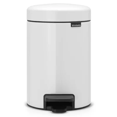 BRABANTIA Poubelle &agrave; p&eacute;dale NEW ICON inox blanc 3L 