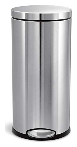 SIMPLEHUMAN Poubelle &agrave; p&eacute;dale ronde en inox bross&eacute; Aia 30L