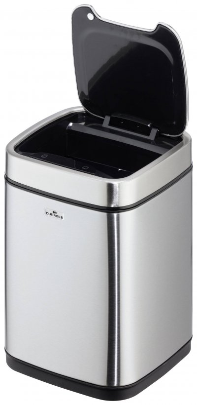 DURABLE Poubelle automatique 'NO TOUCH', 6 litres, argent