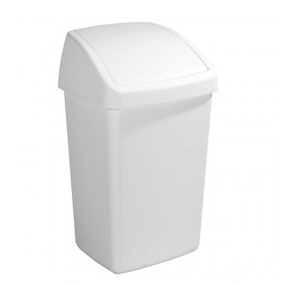 SUNWARE Poubelle blanche avec couvercle basculant Delta 50 litres - Blanc