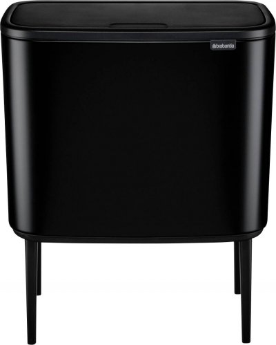 BRABANTIA Poubelle BO TOUCH BIN 2 bacs 11 + 23 l noir mat 