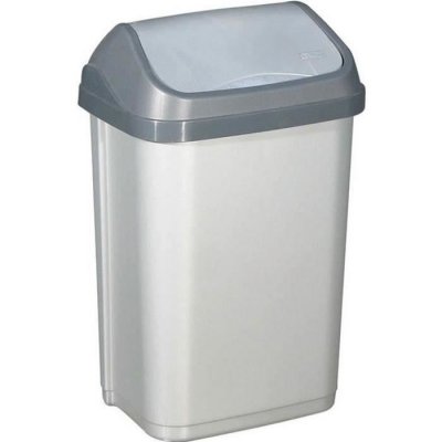 ALUMINIUM ET PLASTIQUE Poubelle couvercle basculant 25 l gris  ps25