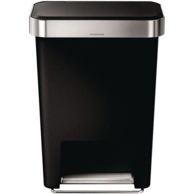 SIMPLEHUMAN Poubelle de cuisine 45 l &agrave; p&eacute;dale  plastique Cw1385 noir