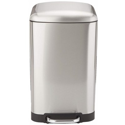 KITCHEN MOVE Poubelle de cuisine &agrave; p&eacute;dale GREENWICH Argent Acier inoxydable 30 L