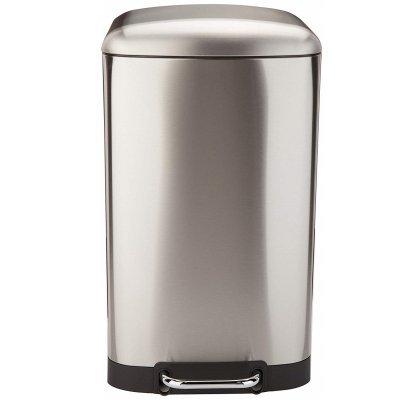 KITCHEN MOVE Poubelle de cuisine &agrave; p&eacute;dale GREENWICH Argent Acier inoxydable 40 L 