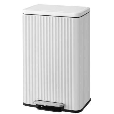 SONGMICS Poubelle de cuisine &agrave; p&eacute;dale seau int&eacute;rieur amovible 50 l blanc