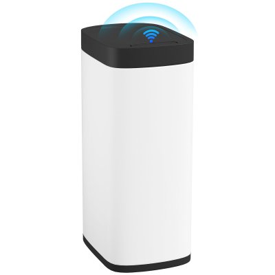 HOMCOM Poubelle de cuisine automatique 50l m&eacute;tal et abs cr&egrave;me
