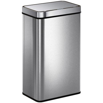 HOMCOM Poubelle De Cuisine Automatique 60l Acier Inoxydable Argent