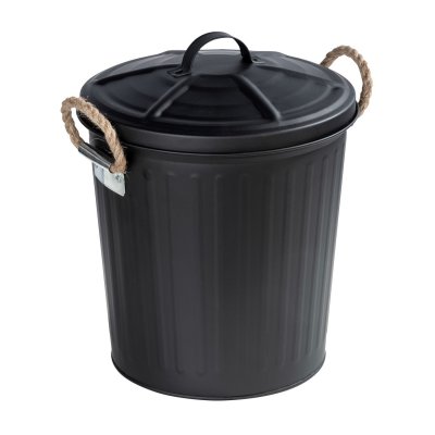 WENKO Poubelle de salle de bain design r&eacute;tro Gara - 6 L - Noir