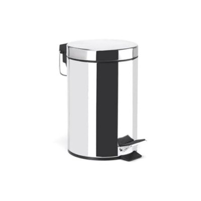 MSV Poubelle de salle de bain inox miroir 5 litres