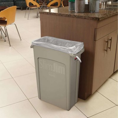 RUBBERMAID Poubelle de tri 60 l H635xl279xP558mm gris avec canaux d'a&eacute;ration