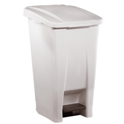 ROSSIGNOL Poubelle mobile Basic &agrave; pedale plastique blanc 60 litres -