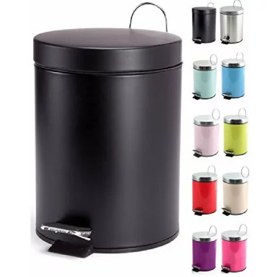 MSV Poubelle  - A p&eacute;dale avec seau amovible - 3 L - Noir