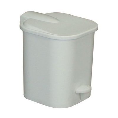 GILAC Poubelle plastique blanc pour sanitaires, 4 litres
