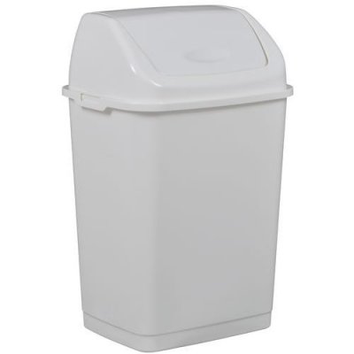 ROSSIGNOL Poubelle Pour Sanitaire Clap 35 L Couvercle Basculant Blanc