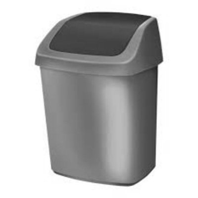 CURVER Poubelle Pour Sanitaire Sanitaire Couvercle Basculant 25 L Gris