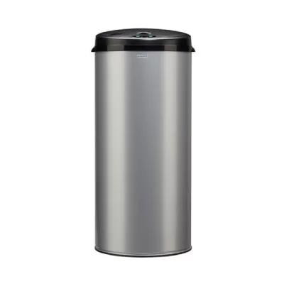 ROSSIGNOL Poubelle Sensitive 45L Gris M&eacute;tal 9006 T&ecirc;te Noire