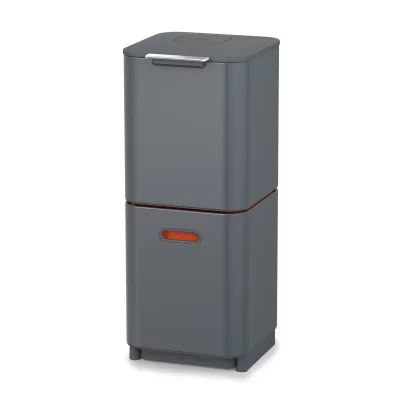 JOSEPH JOSEPH Poubelle Totem Graphite 40 L - 2 compartiments 20 L 