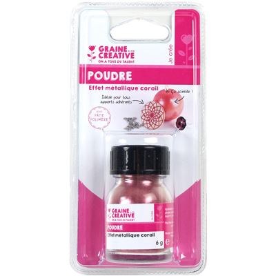 GRAINE CREATIVE Poudre effet m&eacute;tallique corail - graine cr&eacute;ative