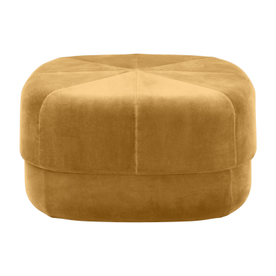 NORMANN COPENHAGEN Pouf - CIRCUS Large Diam 65cm x H 35cm Velours Velours jaune