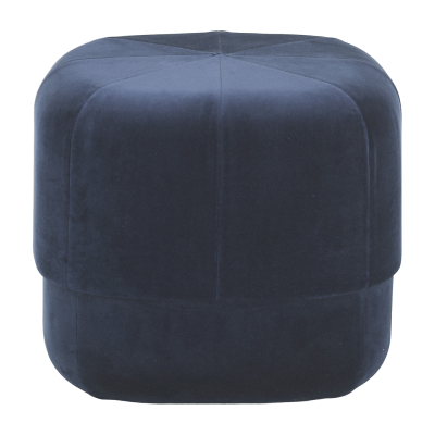 NORMANN COPENHAGEN Pouf - CIRCUS Small Diam 46cm x H 40cm Velours Velours bleu fonc&eacute;
