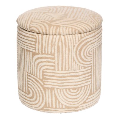 ATMOSPHERA Pouf coffre D31 cm Nubo chenille beige 