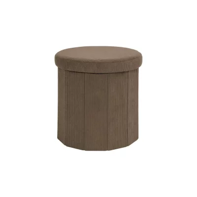 THE HOME DECO FACTORY Pouf Coffre Pliable C&ocirc;tel&eacute; ""Jules"" 38cm Taupe