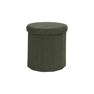 THE HOME DECO FACTORY Pouf Coffre Pliable C&ocirc;tel&eacute; ""Jules"" 38cm Vert