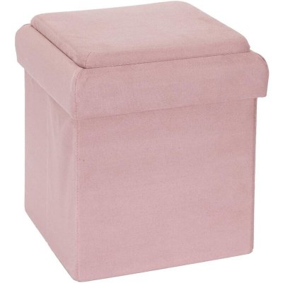 THE HOME DECO KIDS Pouf coffre pour enfant compatible briques de construction Rose