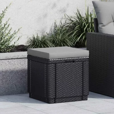 KETER Pouf Curver avec coussin et rangement int&eacute;gr&eacute; graphite