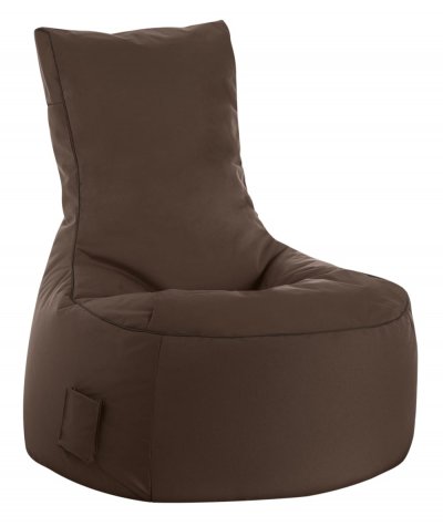 SITTING POINT Pouf d'ext&eacute;rieur marron avec dossier 95x65x90 cm