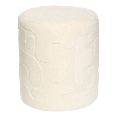ATMOSPHERA Pouf D36 cm Delor D&eacute;corateur blanc 