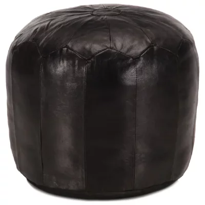 VIDAXL Pouf de style vintage et fabriqu&eacute; &agrave; la main de 40x35 cm noir Vida XL