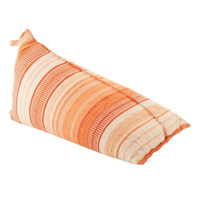 GENERIQUE Pouf en Coton ""Poire"" 150cm Ecru & Orange