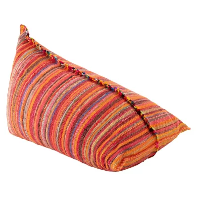 J-LINE Pouf en Coton ""Poire"" 150cm Multicolore