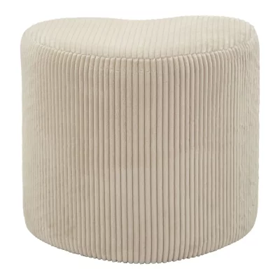 MAURO FERRETTI Pouf en forme de c&acute;ur en tissu effet peluche cr&egrave;me, 49 x 45 x 42 cm