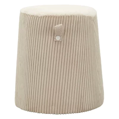 MAURO FERRETTI Pouf en tissu effet peluche cr&egrave;me, &oslash; 41 x 45 cm