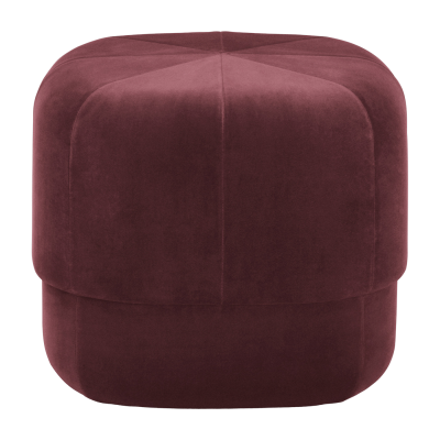 NORMANN COPENHAGEN Pouf en velours 46 cm bordeaux Circus fonc&eacute; rouge - 
