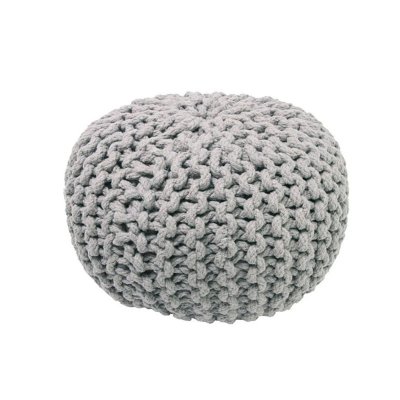 NATTIOT Pouf enfant tricot&eacute; Lili gris (30 x 20 cm)