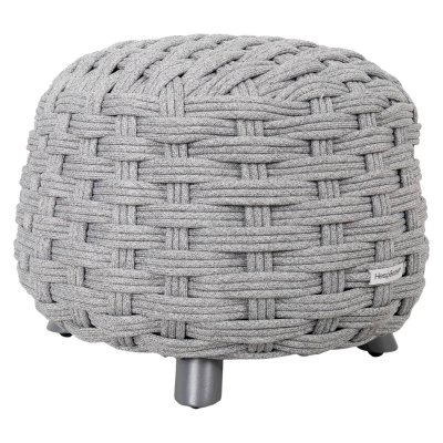 HESPERIDE Pouf ext&eacute;rieur maille tress&eacute;e Obbae graphite Hesp&eacute;ride