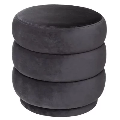 ATMOSPHERA Pouf Gris Sinan velours gris  cr&eacute;ateur d'int&eacute;rieur - Gris