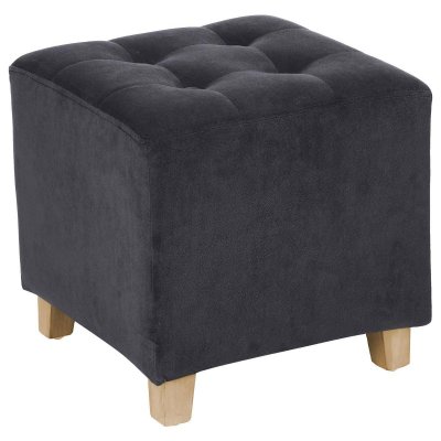ATMOSPHERA CREATEUR D INTERIEUR Pouf L&eacute;andre Gris Effet Velours - Atmosphera cr&eacute;ateur d'int&eacute;rieur