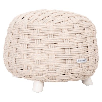 HESPERIDE Pouf obbae pour salon de jardin, en maille synth&eacute;tique lin - hesp&eacute;ride