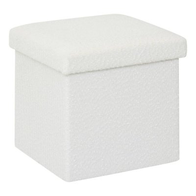 5 FIVE SIMPLY SMART Pouf Pliable Mix'n Modul 31x31 Cm Bouclette Blanche - 5five