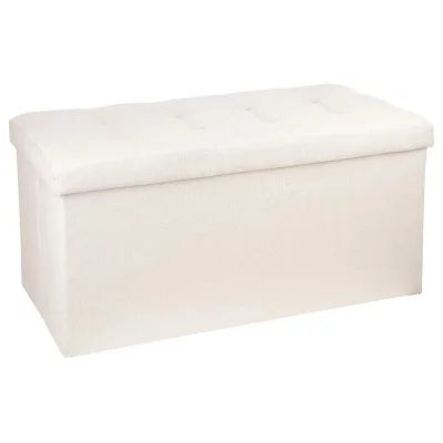 ATMOSPHERA Pouf Pliant Double Lysandre Beige -  cr&eacute;ateur d'int&eacute;rieur