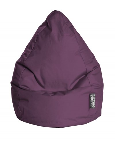 SITTING POINT Pouf poire XXL d'int&eacute;rieur aubergine 80x130cm