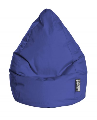 SITTING POINT Pouf poire XXL d'int&eacute;rieur bleu fonc&eacute; 80x130cm