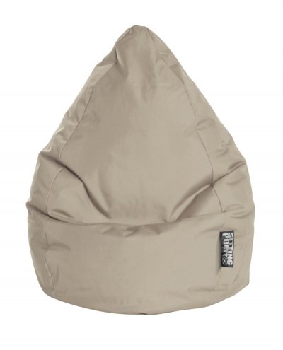 SITTING POINT Pouf poire XXL d'int&eacute;rieur kaki beige 80x130cm