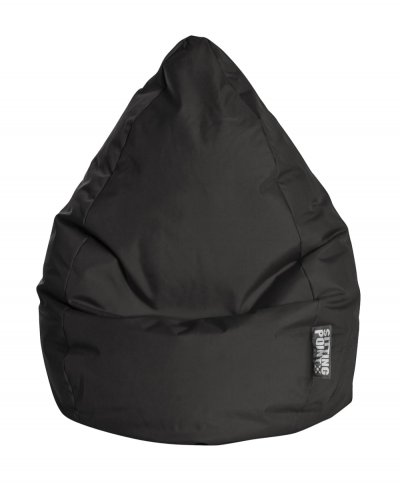 SITTING POINT Pouf poire XXL d'int&eacute;rieur noir 80x130cm