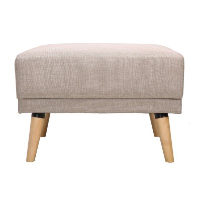 MILIBOO Pouf repose-pieds scandinave en tissu naturel et bois clair ULLA
